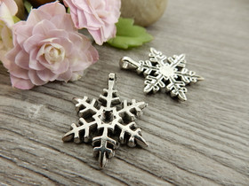 Lumihiutaleriipus, 22x17mm, kromi, 1kpl