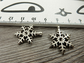 Lumihiutaleriipus, 22x17mm, kromi, 1kpl