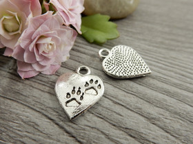 Sydäntassuriipus, 17x13mm, kromi, 1kpl