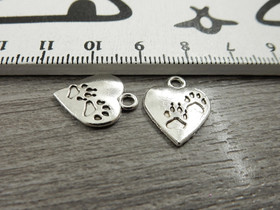 Sydäntassuriipus, 17x13mm, kromi, 1kpl