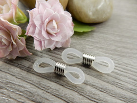 Silmälasinauha pidike, 20x5mm, kirkas/hopea/rst, 2kpl