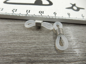 Silmälasinauha pidike, 20x5mm, kirkas/hopea/rst, 2kpl