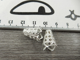 Helmihattu filigraani, 16x10mm, kirkashopea, 10kpl