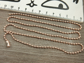 Palloketju/valmisketju, 2.4mm/70cm,vaalearuusukulta, 1kpl