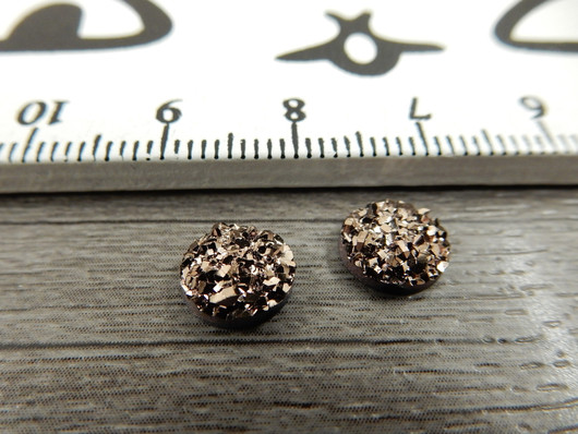 Kapussi glitter, 8mm, ruskea, 1kpl