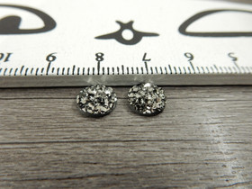 Kapussi glitter, 8mm, tummanhopea, 1kpl