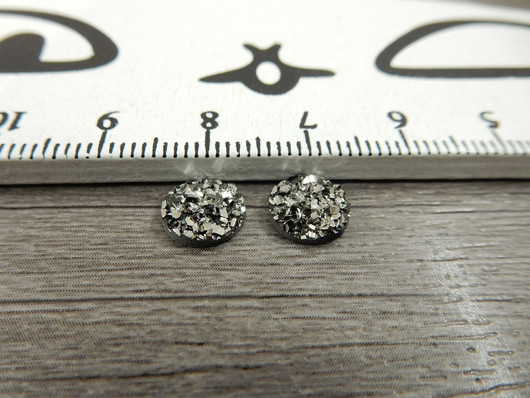 Kapussi glitter, 8mm, tummanhopea, 1kpl