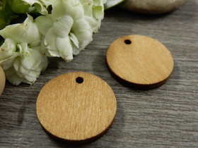 Puuriipus ympyrä, 25mm, ruskea, 1kpl