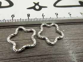 Välirengas kukka, 16x1.4mm, avattava, kirkashopea, 10kpl