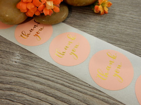 Thank you tarra, 25mm, vaaleanpunainen, 10kpl