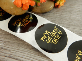 You`ve got great taste tarra, 25mm, kulta/musta, 10kpl