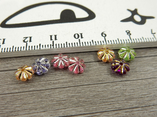 Akryylihelmi, 6x3mm, mix setti, 20kpl