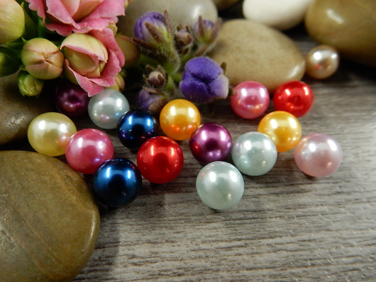 Akryylihelmi reiätön, 8mm, mix setti, 20kpl