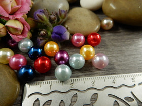 Akryylihelmi reiätön, 8mm, mix setti, 20kpl