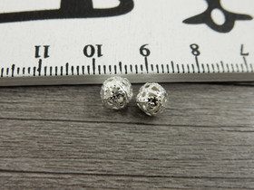 Metallihelmi filigraani, 6mm, kirkashopea, 20kpl 