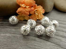 Metallihelmi filigraani, 8mm, kirkashopea, 20kpl 