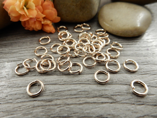 Välirengas, 5x0.8mm, avattava, vaalearuusukulta, 100kpl