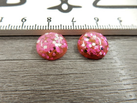 Kapussi kimalle, 12mm, pinkki, 1kpl