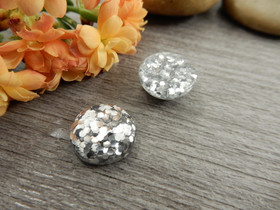 Kapussi kimalle, 12mm, hopea, 1kpl