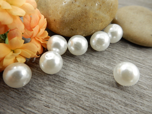 Akryylihelmi, 8mm, valkoinen, 20kpl