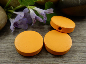 Puuhelmi, 15mm, oranssi, 10kpl