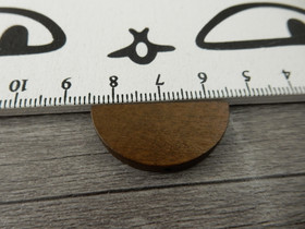 Puoliympyrä puuhelmi, 31x15mm, tummanruskea, 10kpl