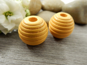 Puuhelmi, 18mm, keltainen, 10kpl