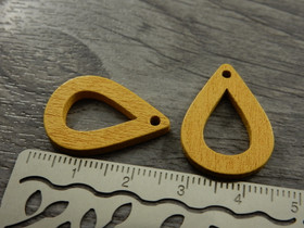 Puuriipus pisara, 25x17mm, tummankeltainen, 1kpl