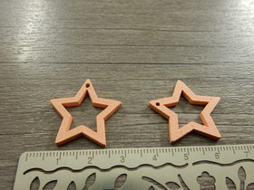 Puuriipus tähti, 24x25mm, persikka, 1kpl