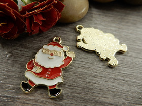 Joulupukkiriipus, 21x19mm, värikäs, 1kpl