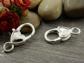 Rapulukko sydän, 26mm, kirkashopea, 1kpl