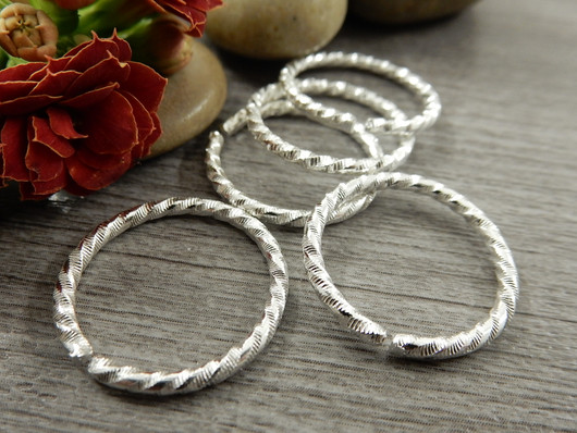 Välirengas kierre, 20x1.7mm, avattava, kirkashopea, 1kpl