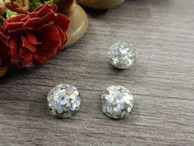 Kapussi kimalle, 8mm, hopea ab, 1kpl