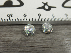 Kapussi kimalle, 8mm, hopea ab, 1kpl