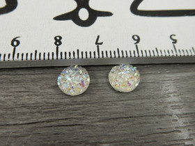 Kapussi glitter, 8mm, kirkas ab, 1kpl