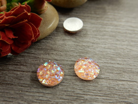 Kapussi glitter, 8mm, vaaleanpunainen, 1kpl