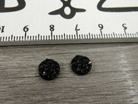 Kapussi glitter, 8mm, musta, 1kpl