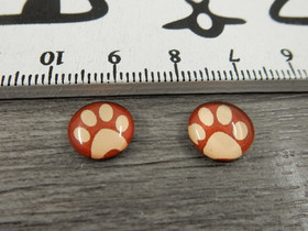 Kapussi tassu, 10mm, tummanpunainen-beige, 1kpl