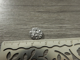 Kapussi glitter, 10mm, hopea, 1kpl