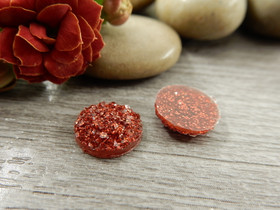 Kapussi glitter, 10mm, punainen, 1kpl