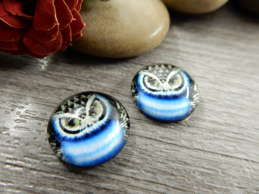 Kapussi pöllö, 12mm, sininen, 1kpl