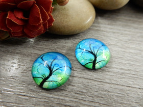 Kapussi puu, 12mm, sinivihreä, 1kpl