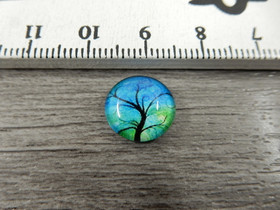 Kapussi puu, 12mm, sinivihreä, 1kpl