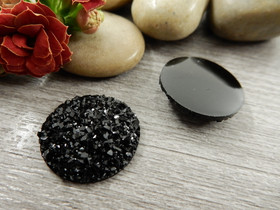 Kapussi glitter, 20mm, musta, 1kpl