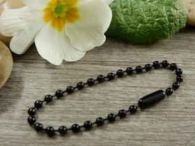 Palloketju lukolla, 2.4mm/10cm, musta, 1kpl