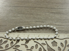 Palloketju lukolla, 2.4mm/10cm, valkoinen/vaaleanharmaa, 1kpl