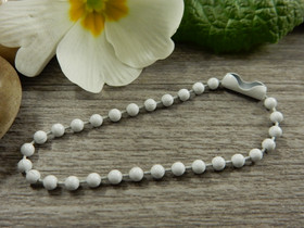 Palloketju lukolla, 2.4mm/10cm, valkoinen/vaaleanharmaa, 1kpl