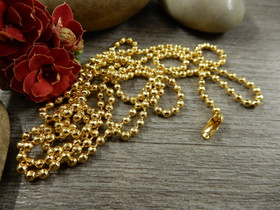 Palloketju/valmisketju, 2mm/ 70cm, kulta, 1kpl