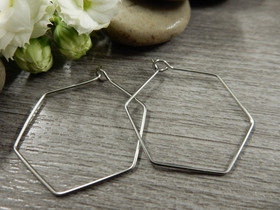 Korvakorurengas hexagon, 29x31x0.6mm, rst, 1pari