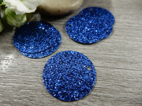 Paljetti/riipus, 20mm, sininen, 1kpl